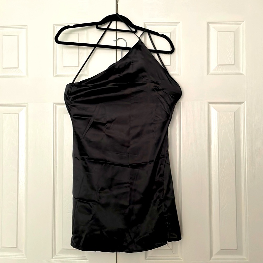 Shein black slip dress